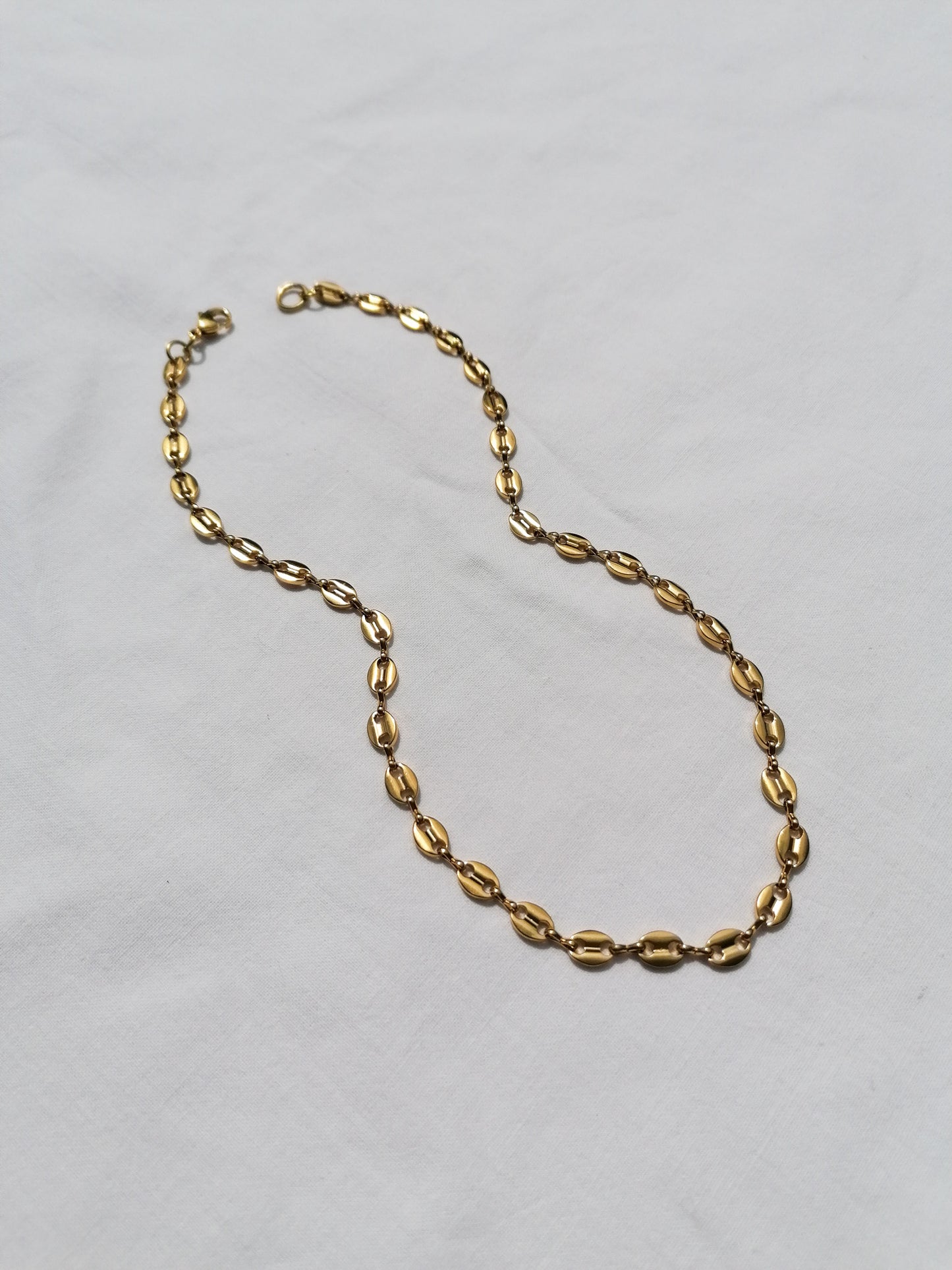 Coffee bean necklace - gold