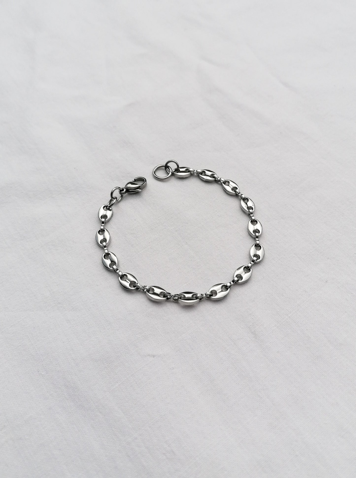 Coffee bean bracelet - silver