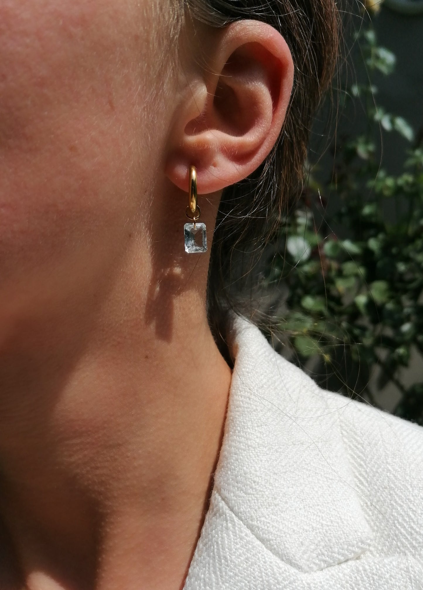 Aquamarine hoop earrings