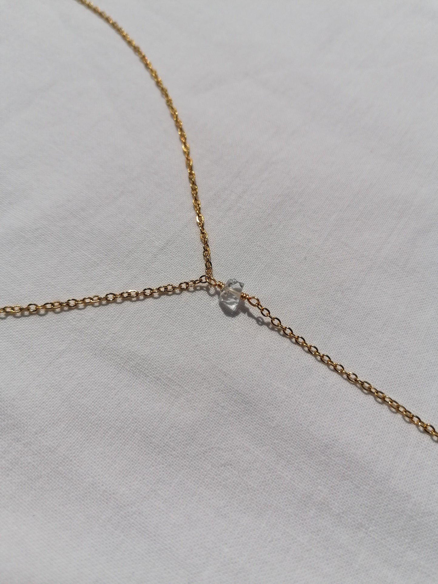 Herkimer diamond Y necklace