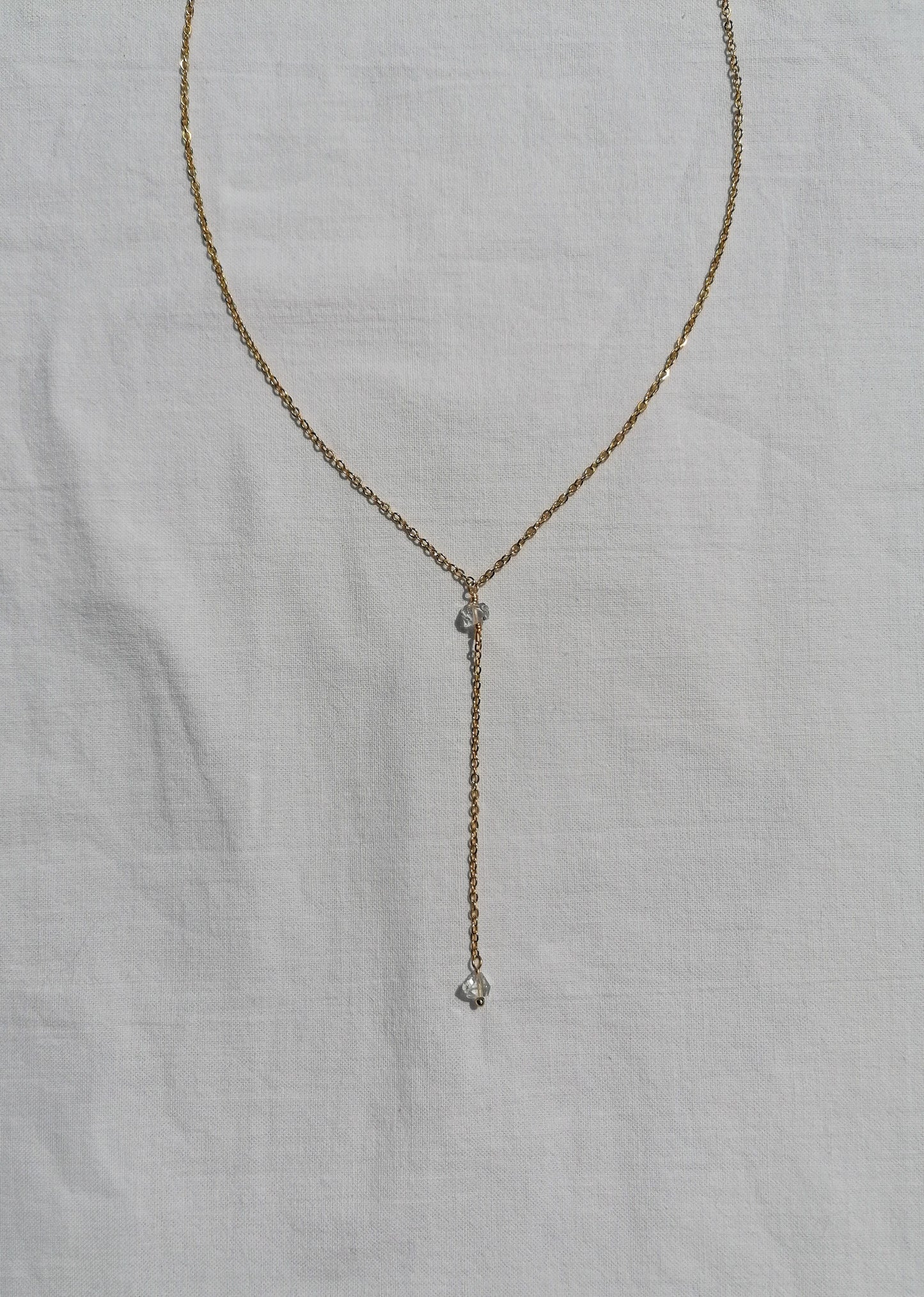 Herkimer diamond Y necklace