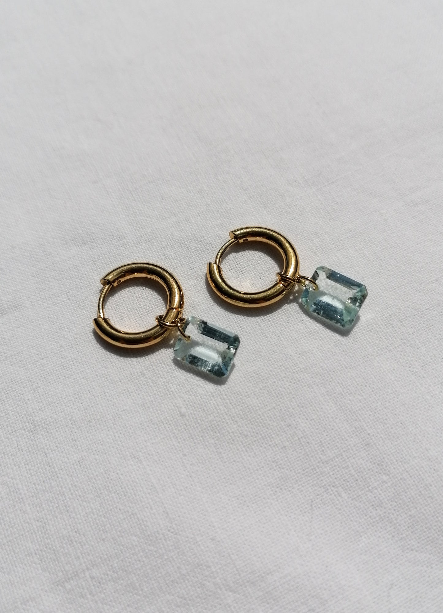 Aquamarine hoop earrings