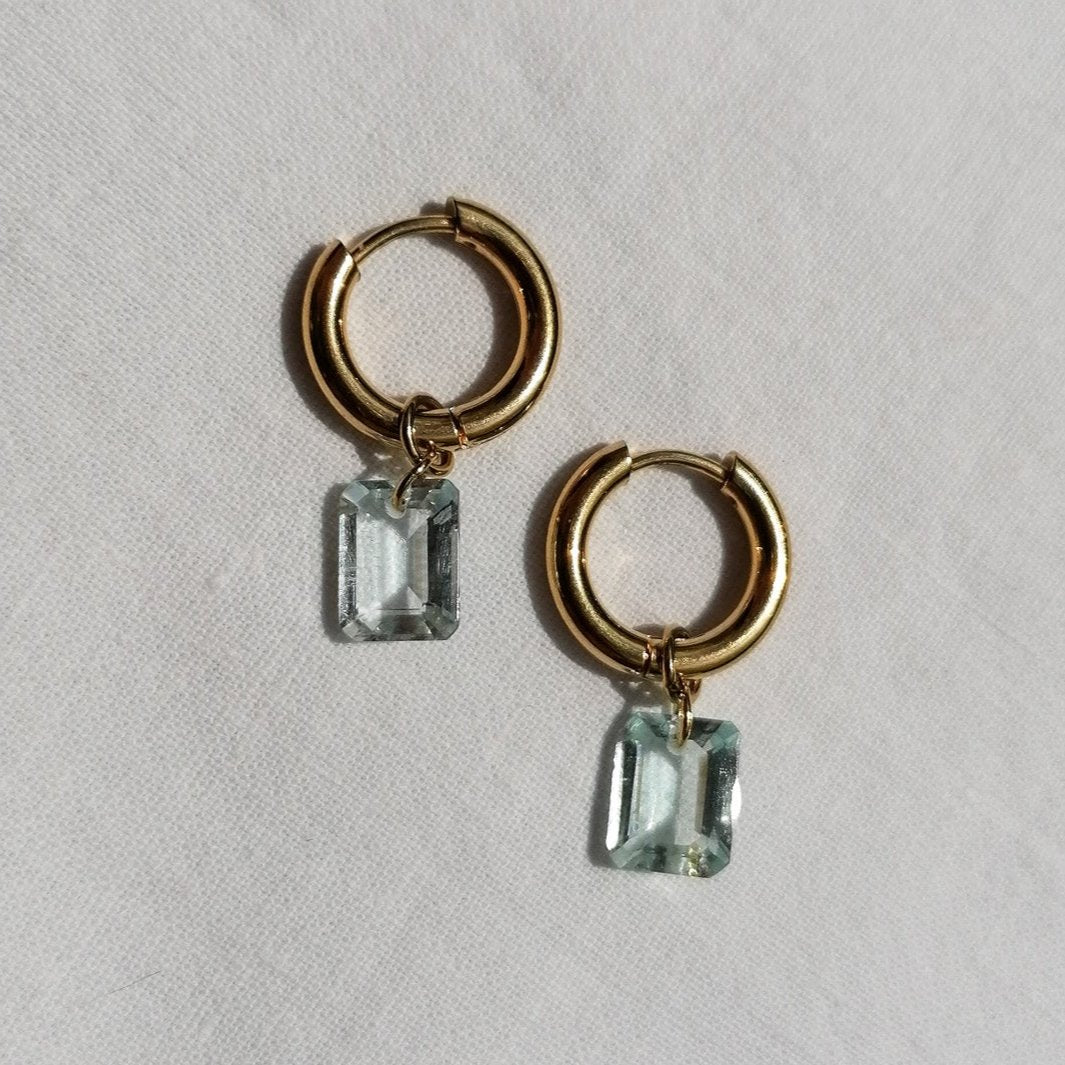 Aquamarine hoop earrings