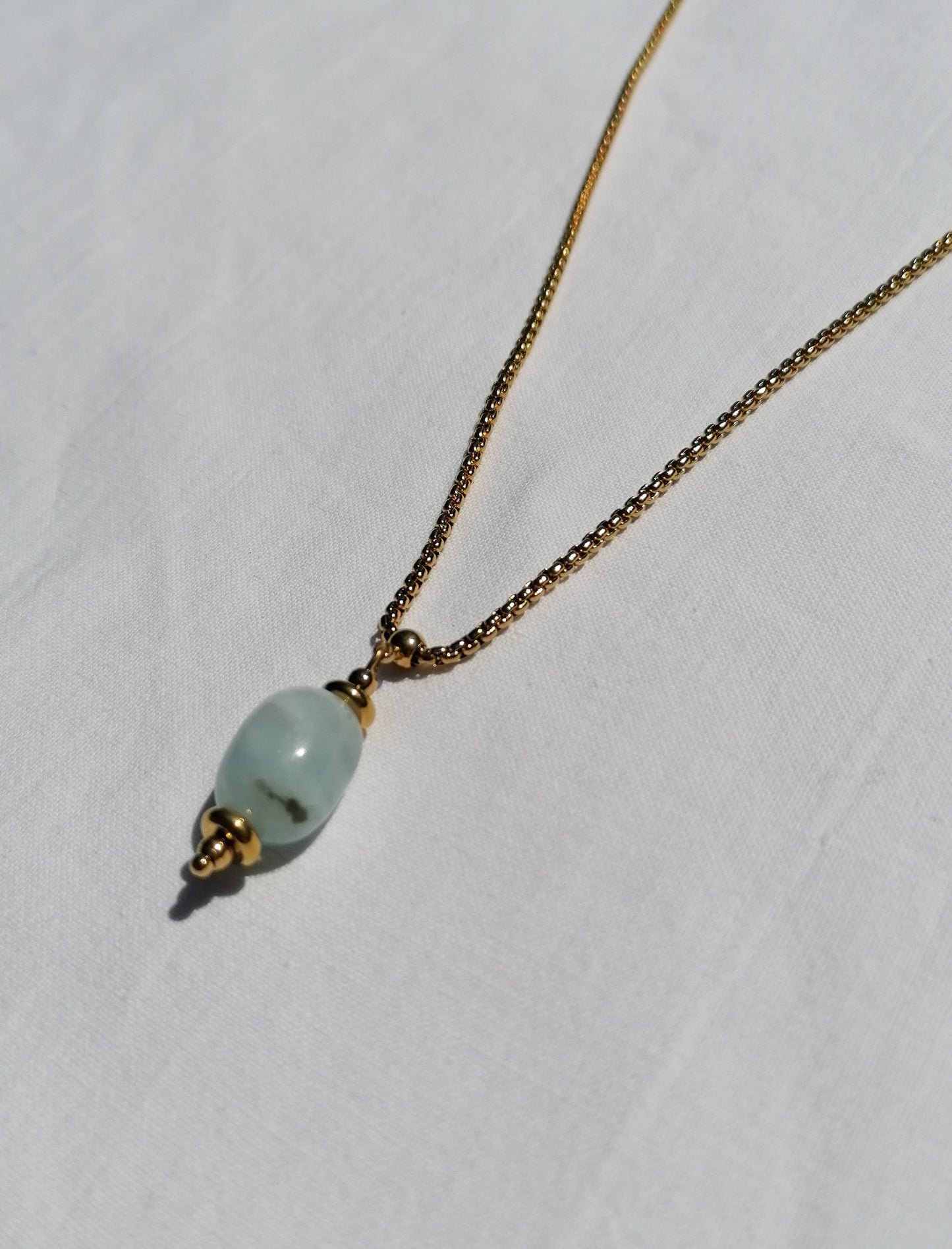 Aquamarine nugget necklace