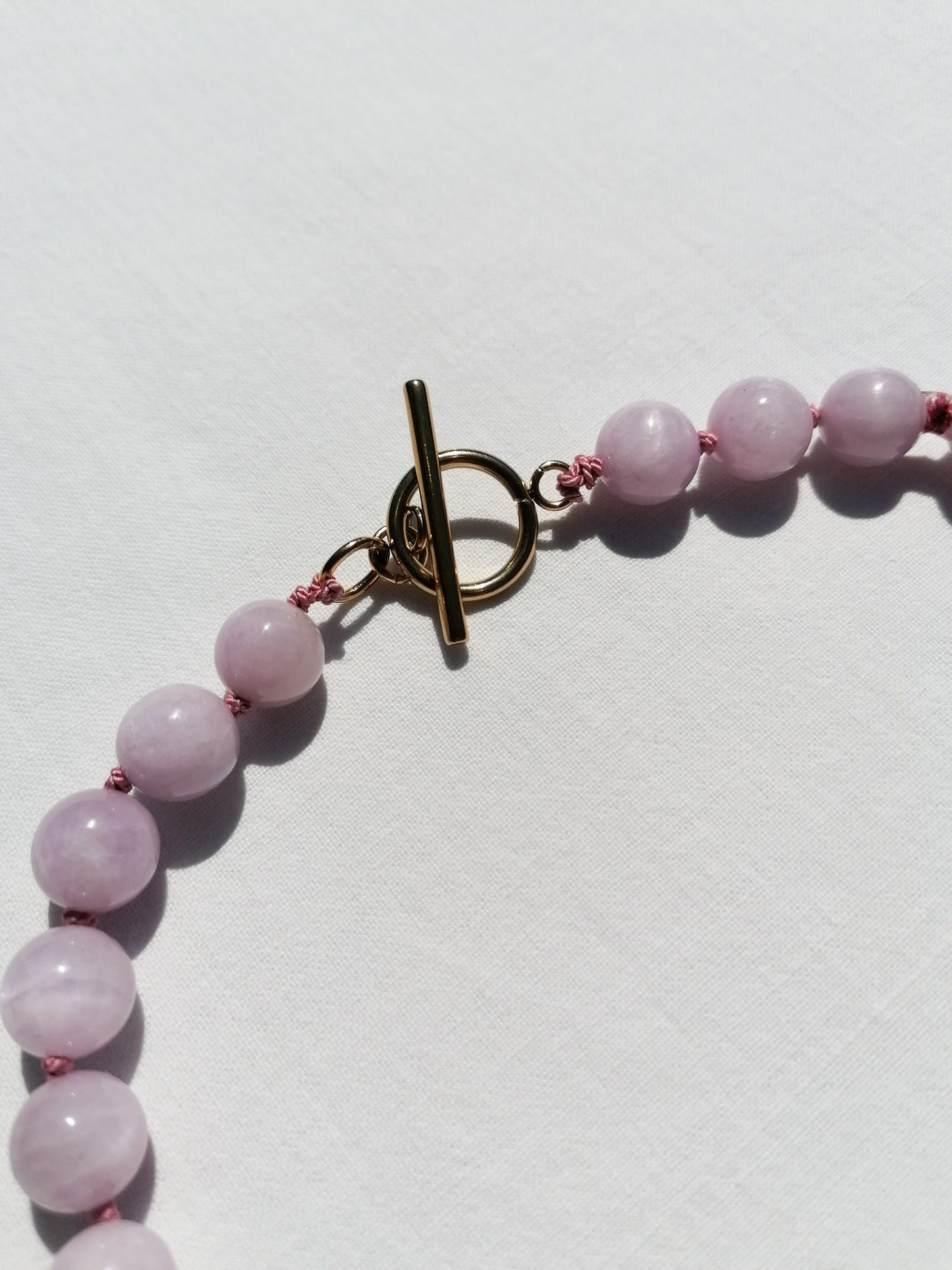 Kunzite pearl necklace