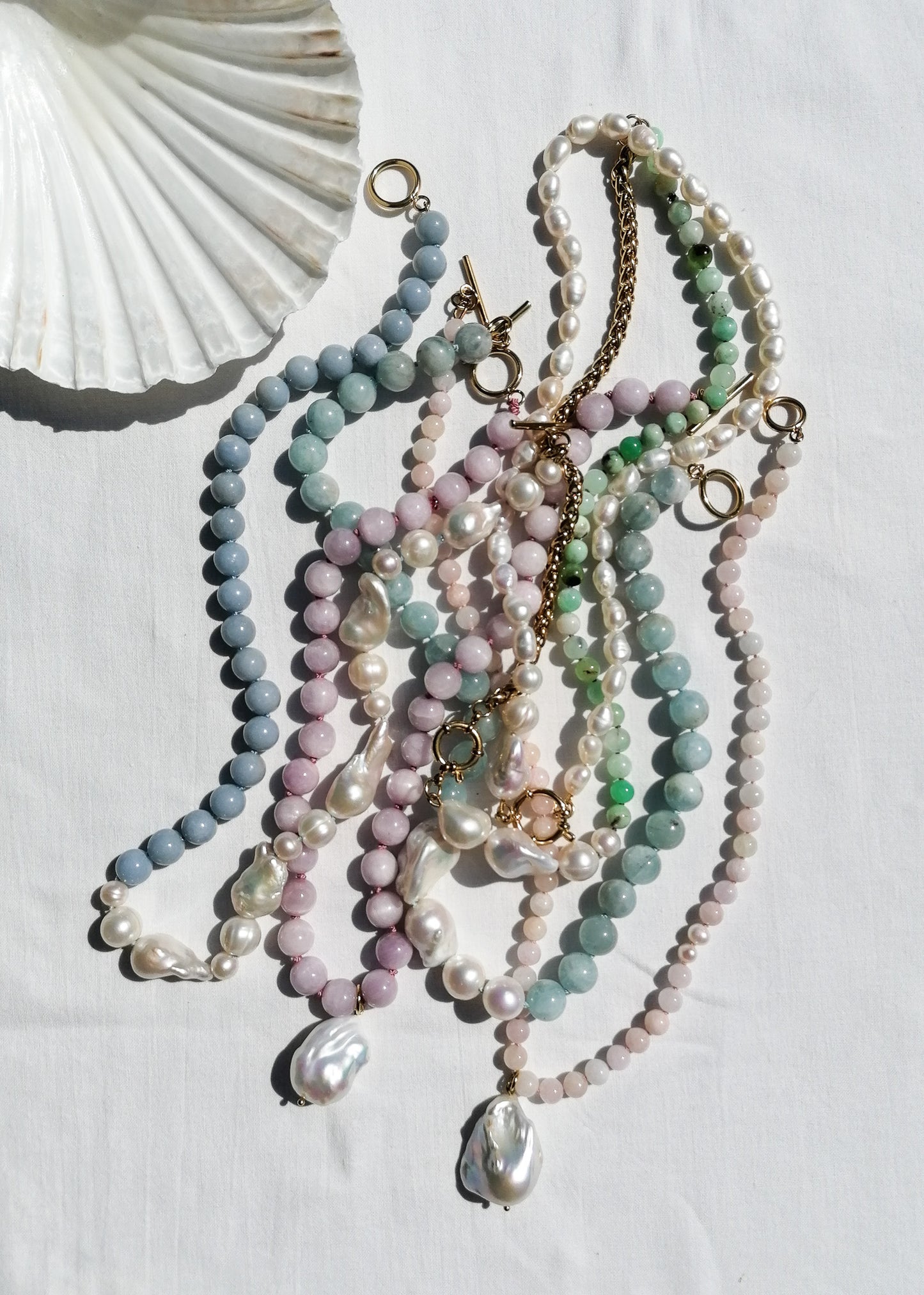 Aquamarine & pearl necklace