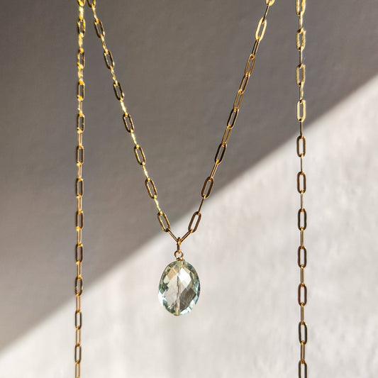 Green amethyst chain nekclace