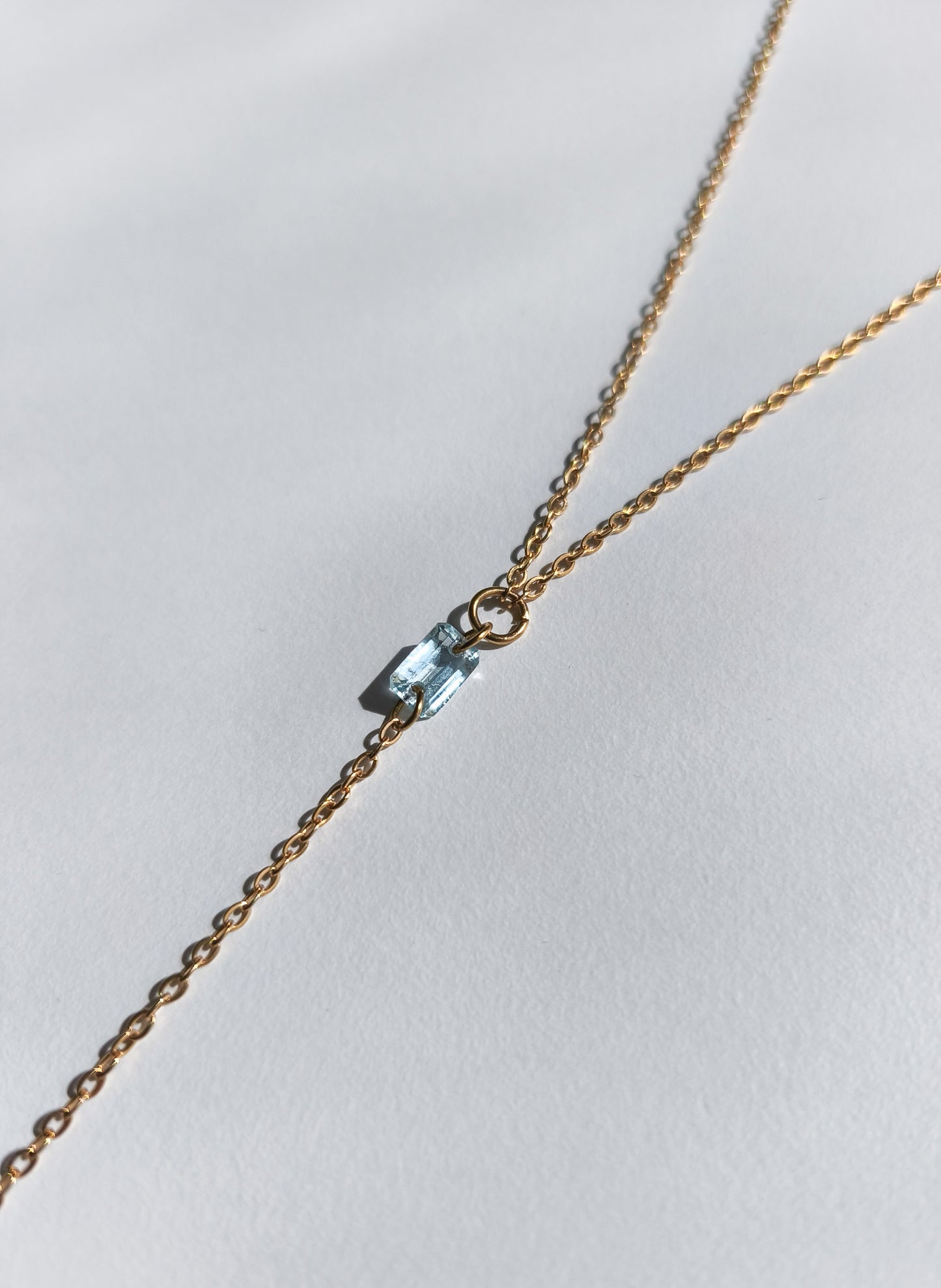 Aquamarine Y necklace