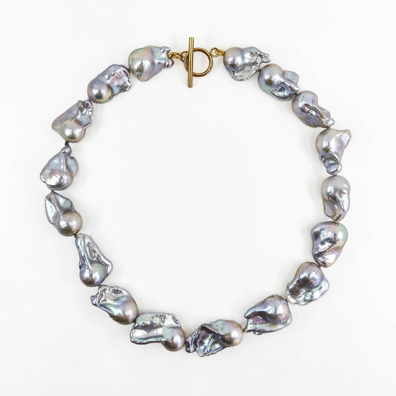 Náhrdelník z šedých barokních perel