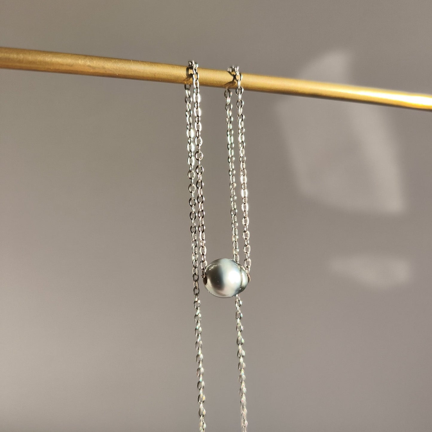 Řetízek s tahitskou perlou - stříbrný