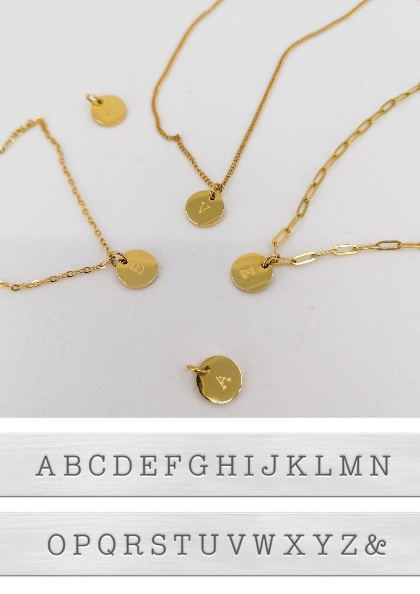 Initial necklace - paperclip chain