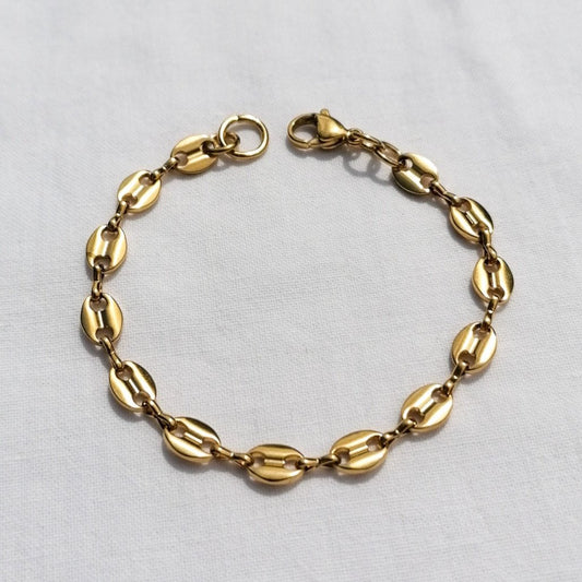 Coffee bean bracelet - gold