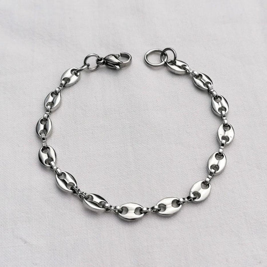 Coffee bean bracelet - silver