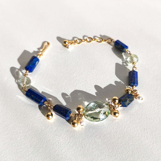 Lapis lazuli and amethyst bracelet