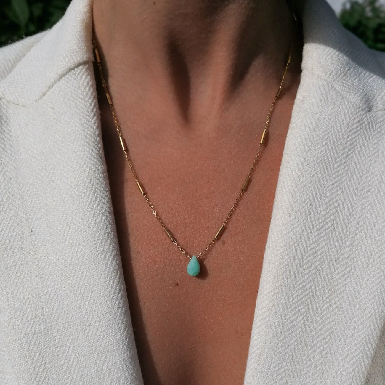 Amazonite drop necklace