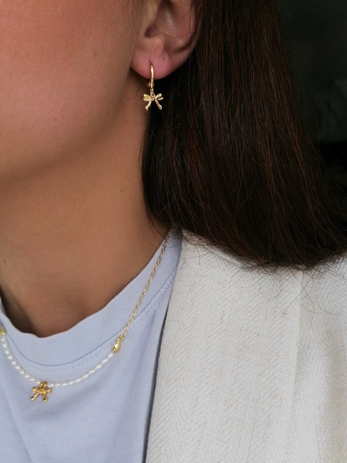 Little bow earrings - gold filled