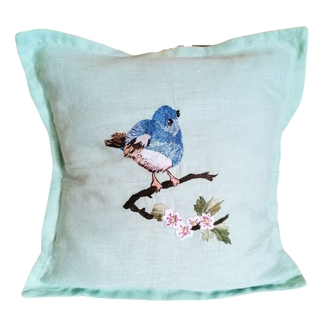 Embroidered bird pillows best sale