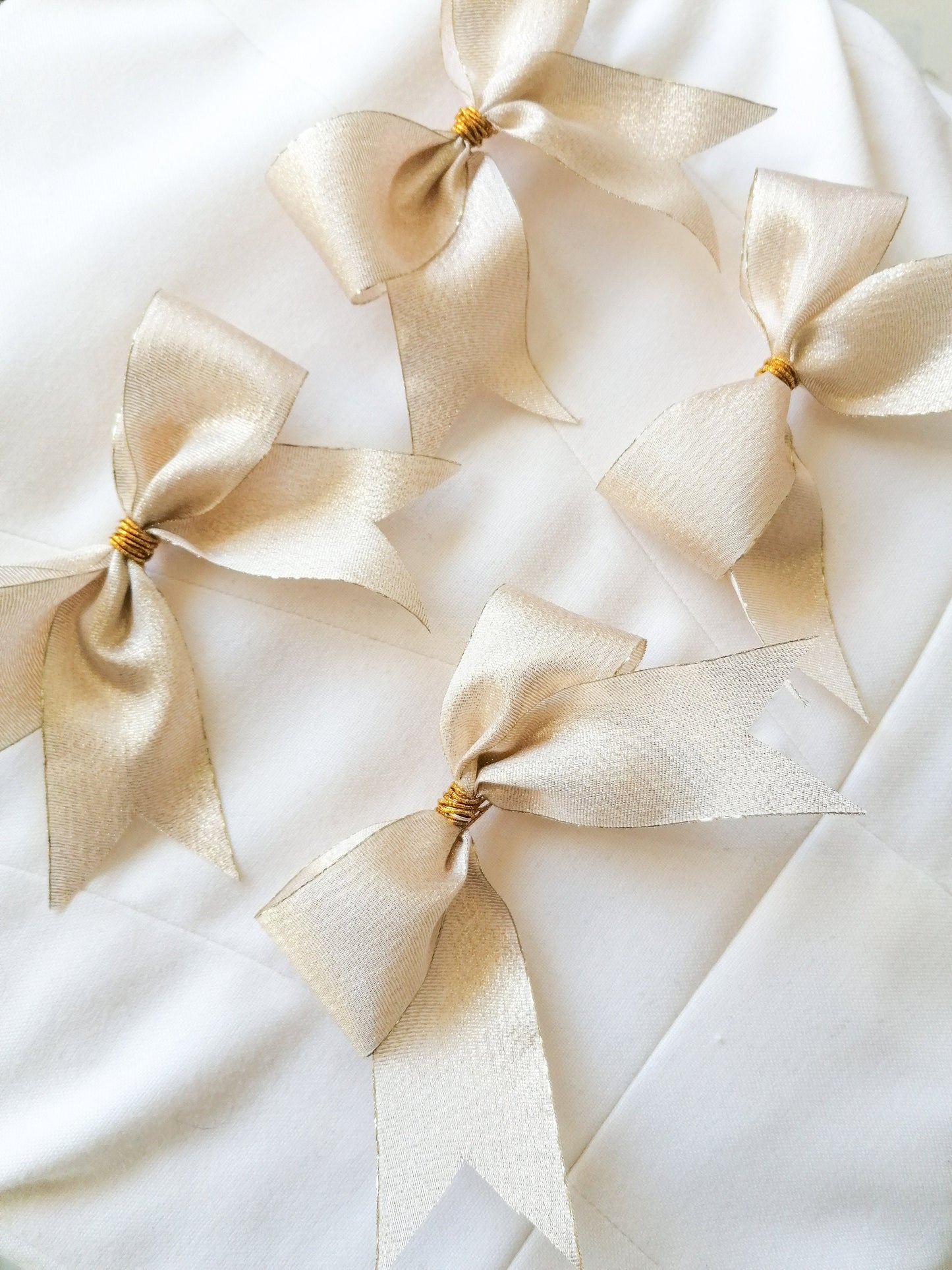 Gold bow ornaments