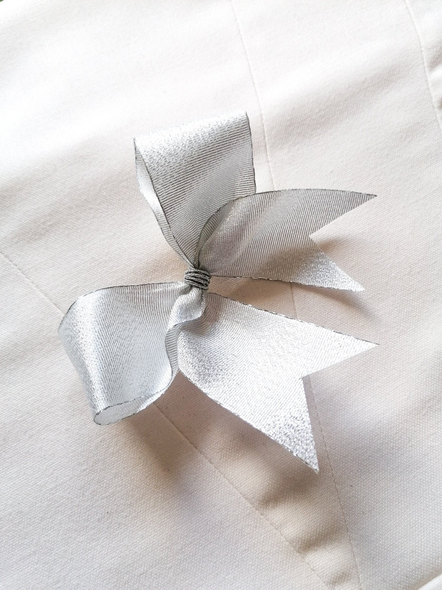 Silver bow ornaments