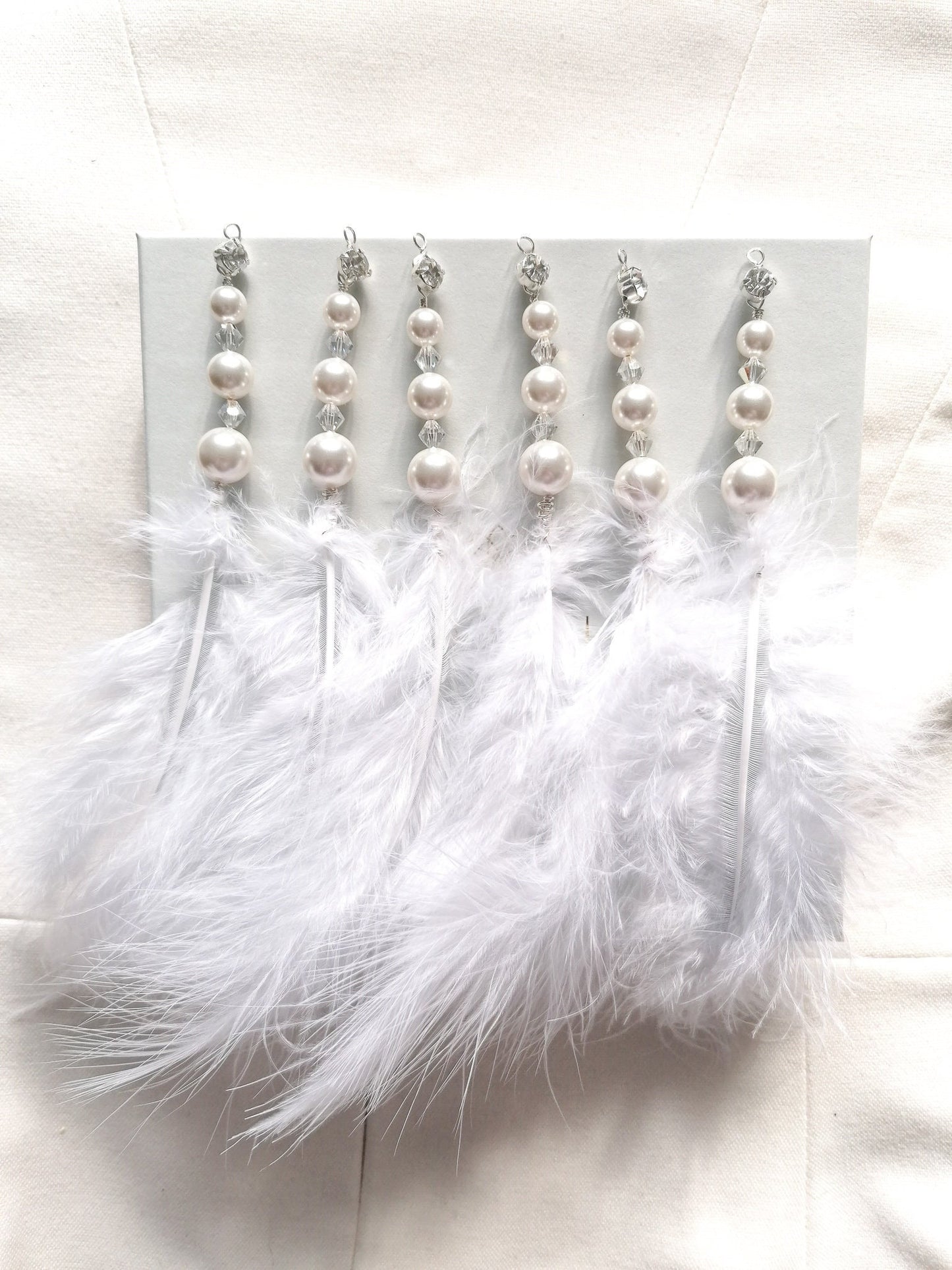 Long feather christmas ornaments