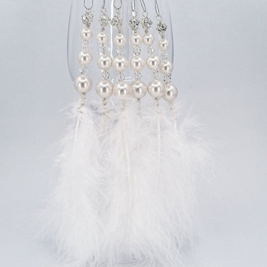 Long feather christmas ornaments