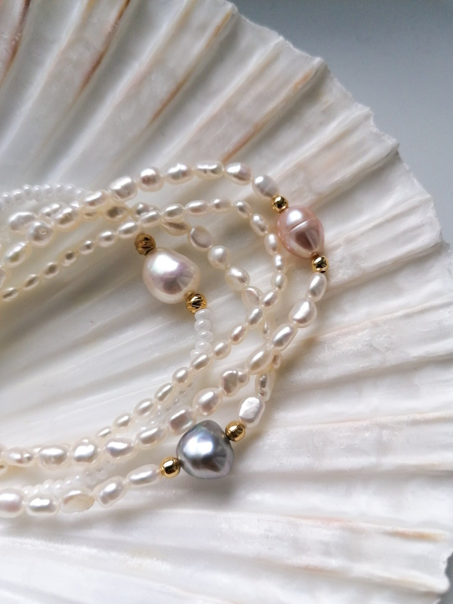 Purple pearl bracelet - gold filled