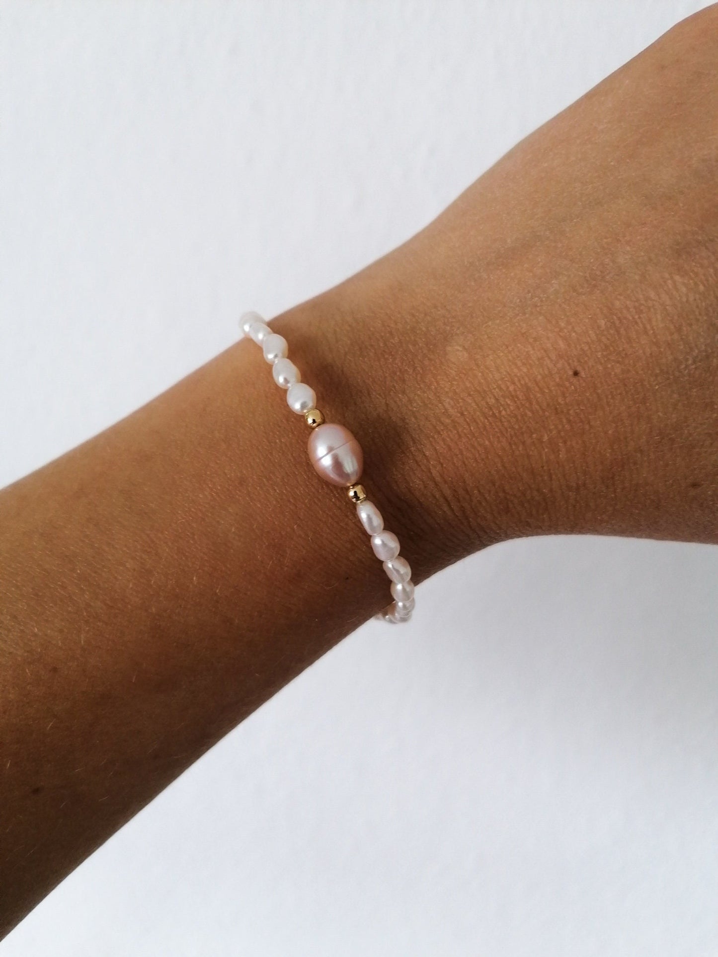 Purple pearl bracelet - gold filled