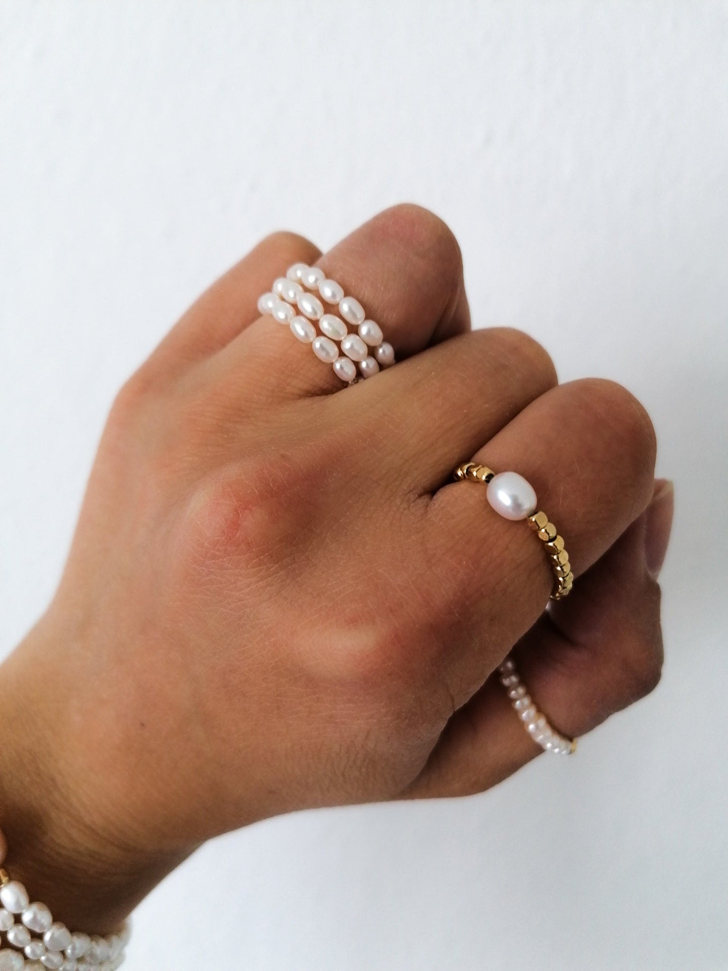 Rice pearl ring