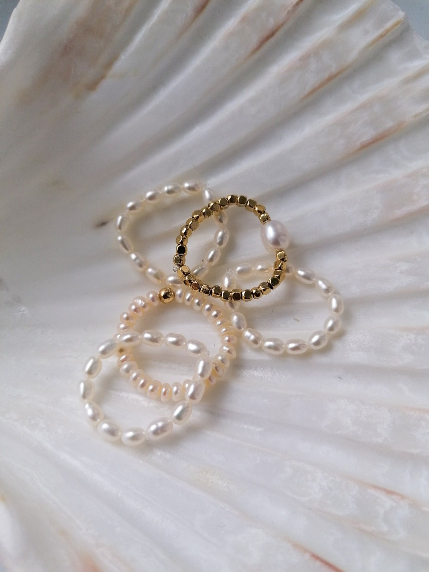 Rice pearl ring