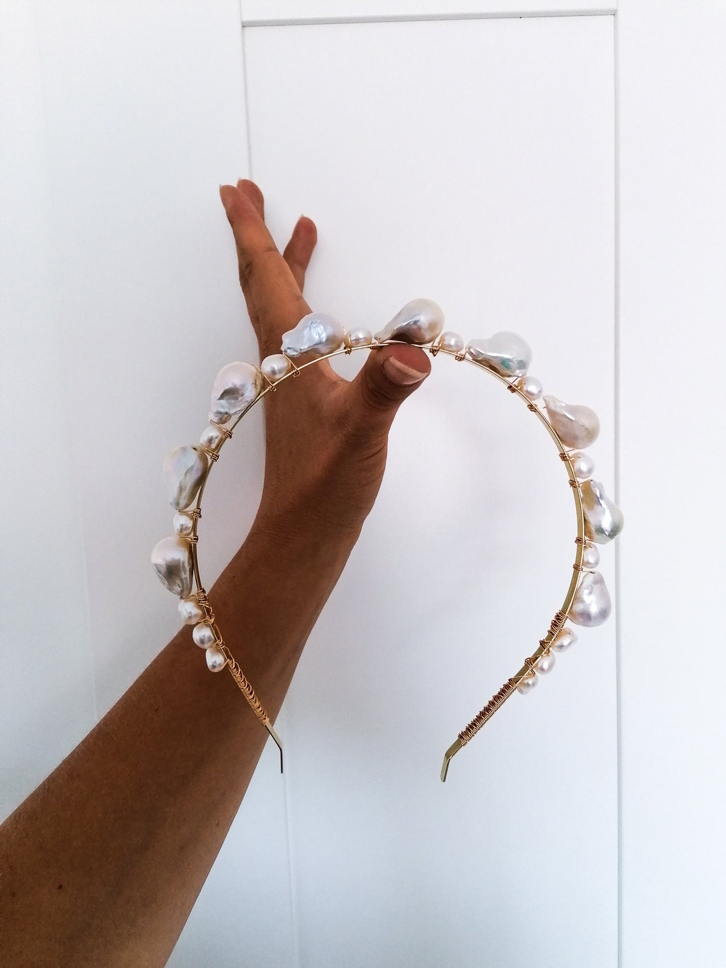 Large flameball pearl headband