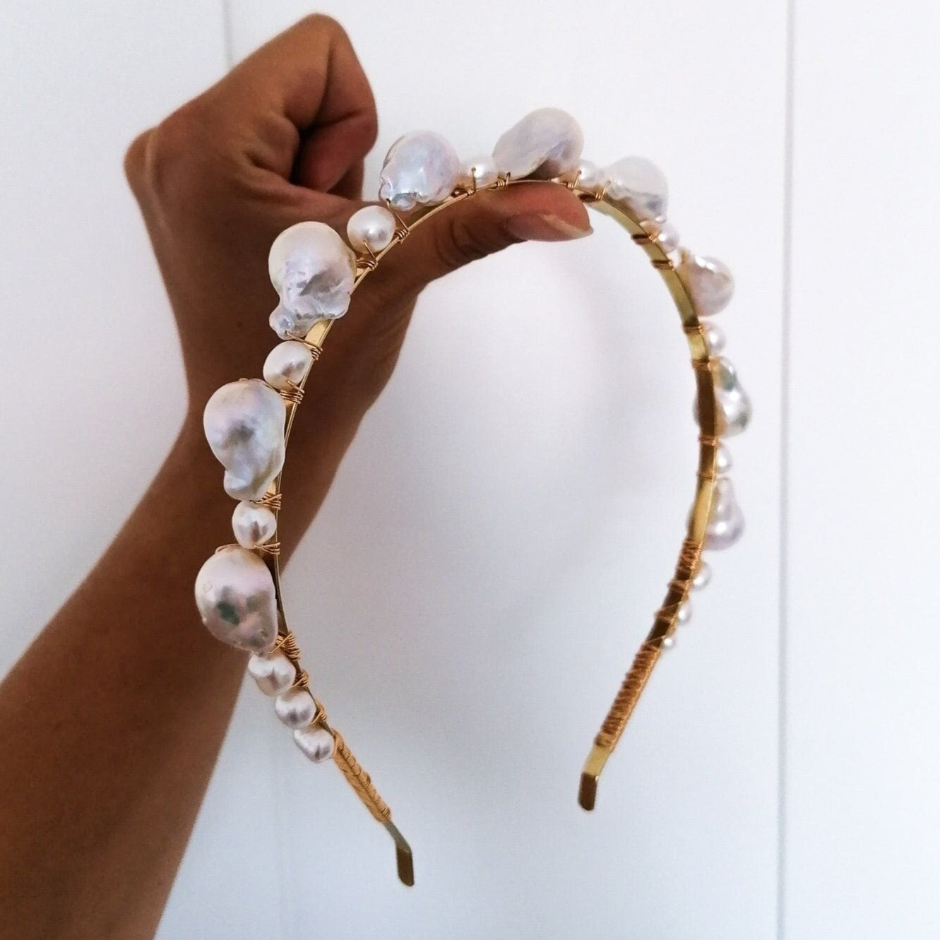 Large flameball pearl headband