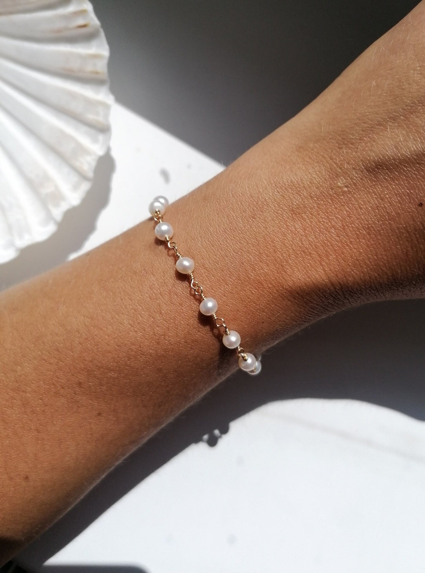 Rosary pearl bracelet