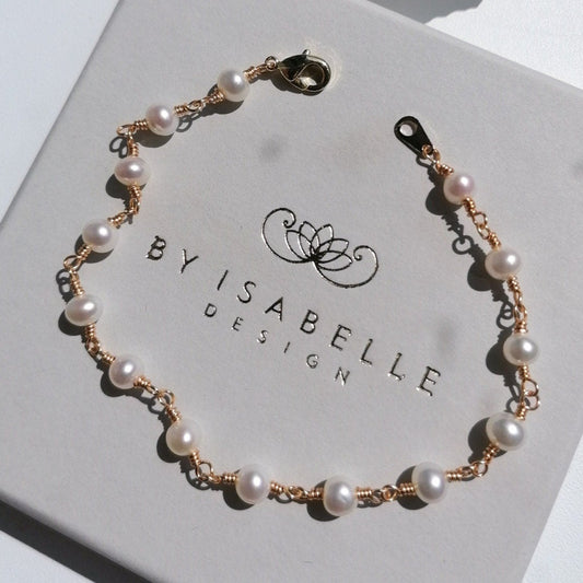 Rosary pearl bracelet